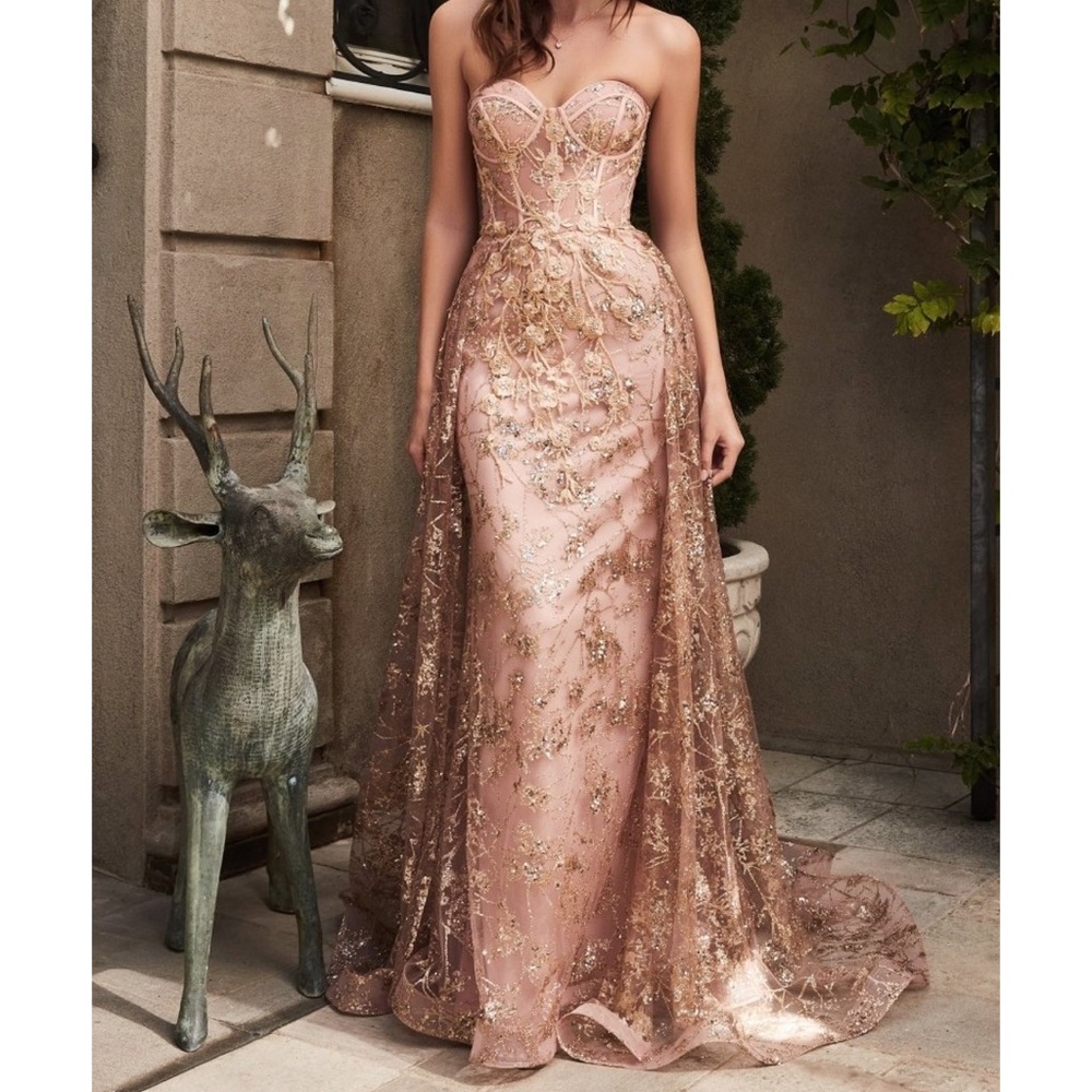 Glamorous Pink Embroidered Gown